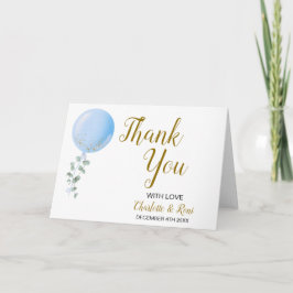 Ballon thema Baby shower gevouwen dank u kaart