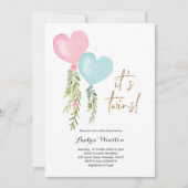 Ballon Twin Boy Girl Baby shower Kaart (Voorkant)