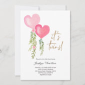 Ballon Twin Girl Baby shower Kaart (Voorkant)