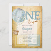  ballon Uitnodiging eerste verjaardag (Voorkant)