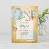  ballon Uitnodiging eerste verjaardag (Staand voorkant)