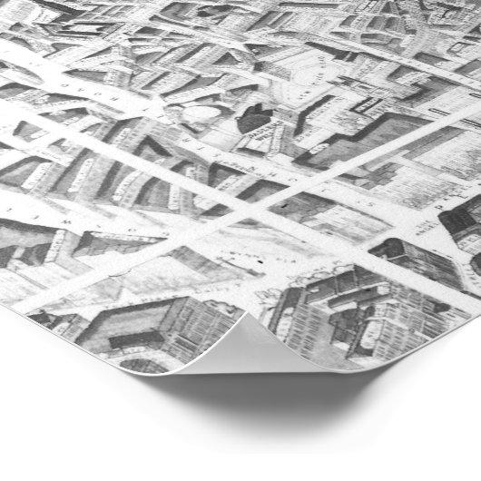 Ballon Uitzicht Londen, 1851 Poster (Hoek)