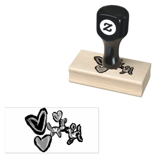 Ballon Valentijn kunsthond Rubberstempel (Gestempeld)