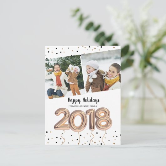 ballon van 2018 | BRIEFKAARTEN | Nieuw jaar (Staand voorkant)