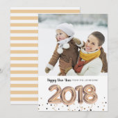 ballon van 2018 | Vakantie gelukkig nieuwjaar | Fo Feestdagenkaart (Voorkant / Achterkant)