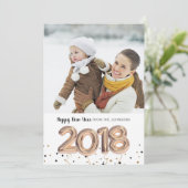 ballon van 2018 | Vakantie gelukkig nieuwjaar | Fo Feestdagenkaart (Staand voorkant)