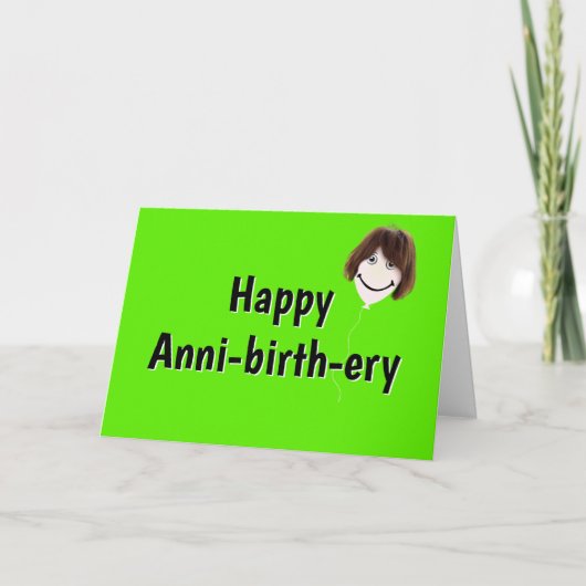 Ballon van Birthday met Hair Kaart (Voorkant)