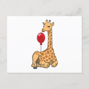 Ballon van giraffe briefkaart