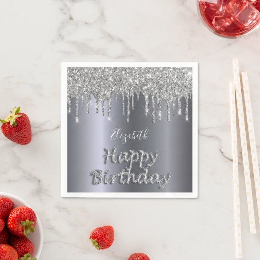 Ballon van het feest van de zilveren glitter servet (Insitu)