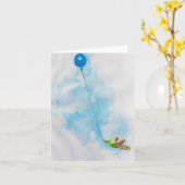 ballon verjaardag jongen notecard kaart (Gele Bloem)