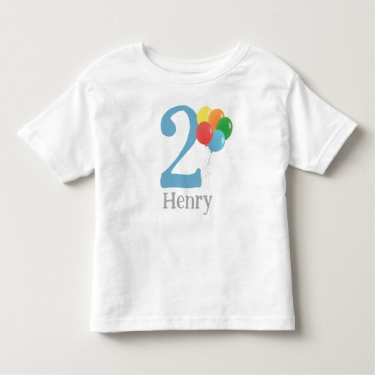 Ballon Verjaardag Shirt met Leeftijd voor Kinderen (Voorkant)