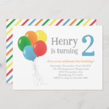 Ballon Verjaardag uitnodiging voor Classic Party