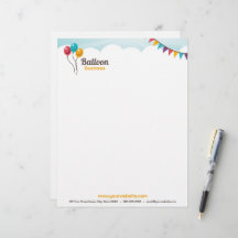 Ballon Verjaardagsfeestje Letterhead