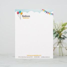 Ballon Verjaardagsfeestje Letterhead Briefhoofd