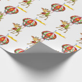 Ballon Vliegende Rendieren Cadeaupapier (Hoek)