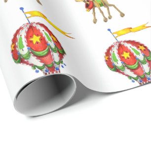 Ballon Vliegende Rendieren Cadeaupapier