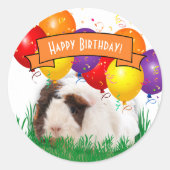 Ballon voor de vogelspoeling van Cute Guinee Ronde Sticker (Voorkant)