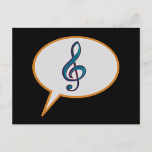 ballon voor muziekspraak briefkaart