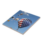 Ballon voor rode, witte en blauwe warme lucht tegeltje (Zijkant)