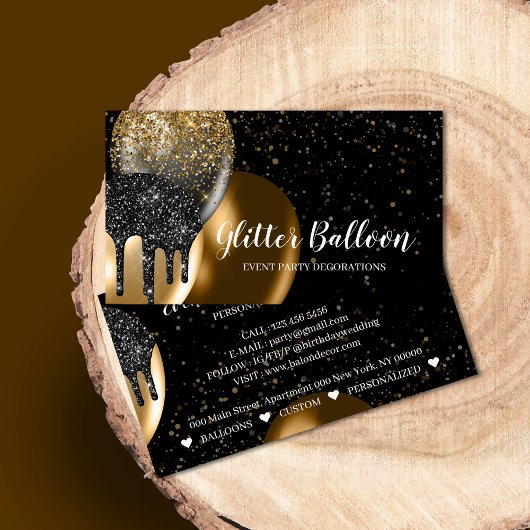 Ballon voor rotatiepersen van zwarte partij visitekaartje