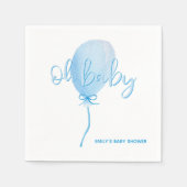 Ballon Waterverf Blue Oh Baby Boy Baby shower Servet (Voorkant)