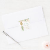 Ballon Waterverf Floral Baby shower Hartelijk dank Vierkante Sticker (Envelop)