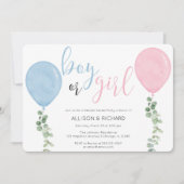 Ballon waterverf gender onthult partij kaart (Voorkant)