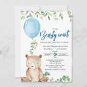 Ballon We Kunnen Nauwelijks Wachten Op Teddy Bear Kaart (Voorkant)