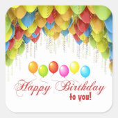 Ballon Wow Verjaardag Stickers (Voorkant)