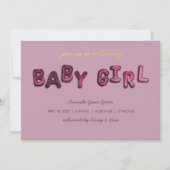 Ballonaankondiging Baby van het roze meisje Mylar Aankondiging (Voorkant)