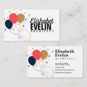 ballonachtergrond in vlak visitekaartje (Voorkant / Achterkant)