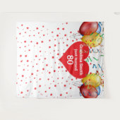 Ballonachtergrond voor verjaardag 80ste verjaardag wandkleed (Voorkant (horizontaal))