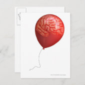 ballonafbeelding met een overdreven brein briefkaart (Voorkant / Achterkant)