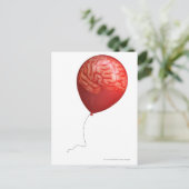 ballonafbeelding met een overdreven brein briefkaart (Staand voorkant)