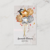 Ballonartiest met roze Gold Black Event Planner Visitekaartje (Voorkant)