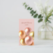 Ballonartiest Pastel Pink and Gold Event Planner Visitekaartje (Staand voorkant)