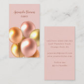 Ballonartiest Pastel Pink and Gold Event Planner Visitekaartje (Voorkant / Achterkant)