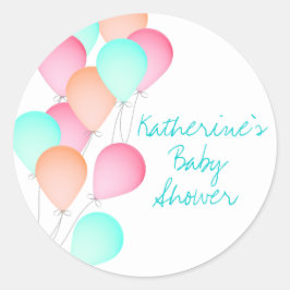BallonBaby shower Ronde Sticker
