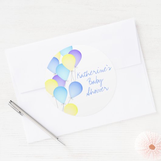 BallonBaby shower Ronde Sticker (Envelop)