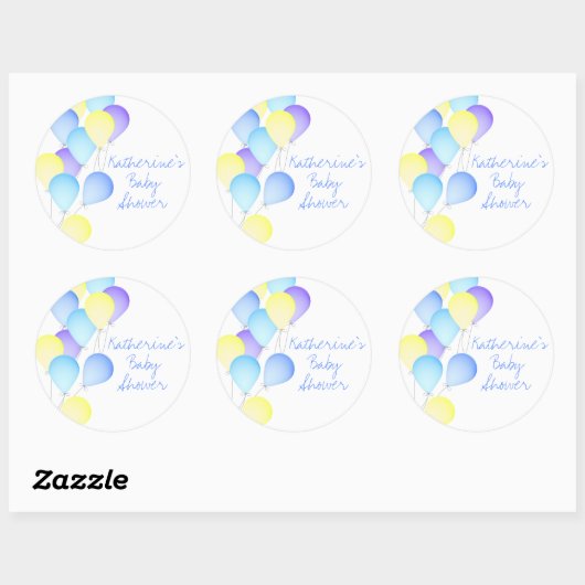 BallonBaby shower Ronde Sticker (Vel)