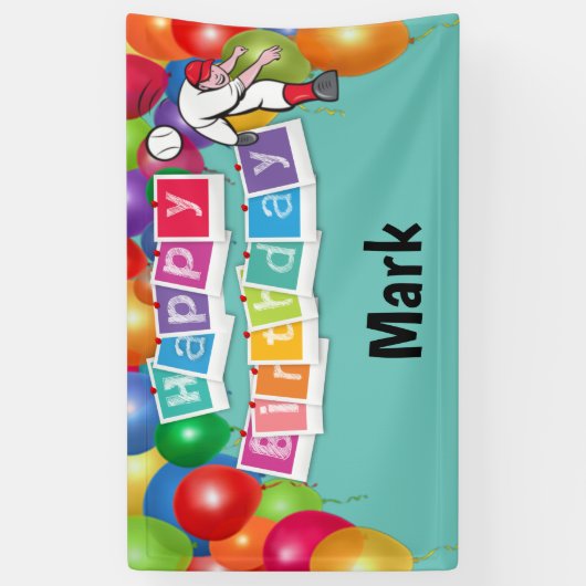 Ballonballon met bal spandoek (Verticaal)