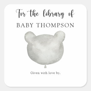 Ballonbeer - baby's eerste bibliotheek vierkante sticker