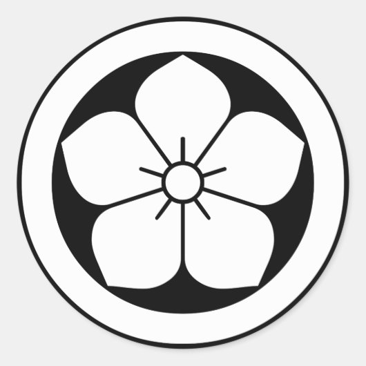 ballonbloem in cirkel ronde sticker (Voorkant)