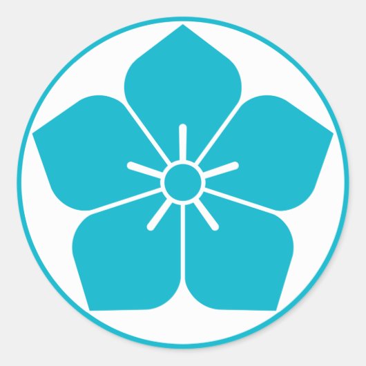 Ballonbloem in rijstcake ronde sticker (Voorkant)