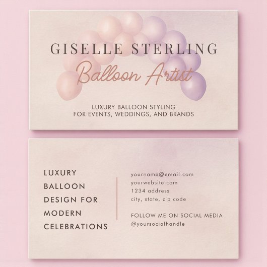 Ballonboog Kunstenaar Pastel Visitekaartje