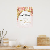 Ballonboog Roze en Goud Bruidsdouche Poster (Keuken)