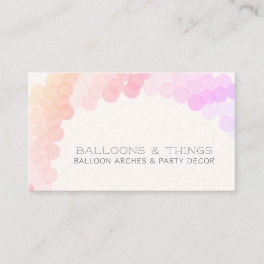 Ballonboogpartij Decor Visitekaartje (Voorkant)