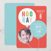 Ballonbos kinder fotoverjaardag kaart (Voorkant / Achterkant)