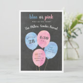 ballonbundel | Gender Reveal Party Uitnodiging (Staand voorkant)