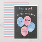 ballonbundel | Gender Reveal Party Uitnodiging (Voorkant / Achterkant)